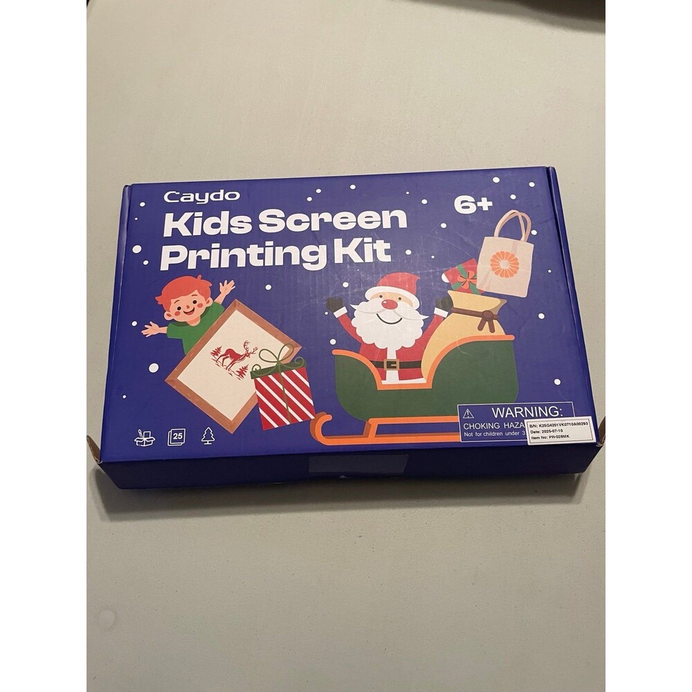 Screen Printing Starter Kit, Wood Frame with Mesh for Kids New